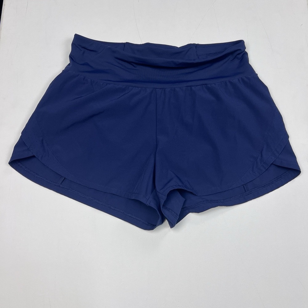 Women's‎ Slinkwear Blue Ruffle Shorts Lined Size XS